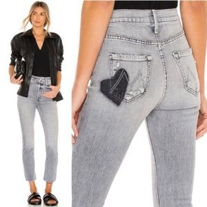 MOTHER the Button Fly Ankle Dazzler Jeans, size 26, Shadow in the Grass